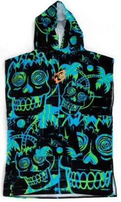 Creatures Youth Beach Poncho Towel Cyan Green