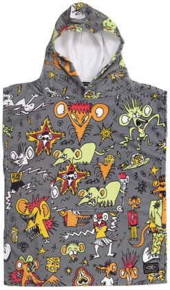 Ocean And Earth Toddlers Irvine Hooded Poncho Charcoal